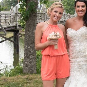 Super Cute Summer Bebe Peach Romper